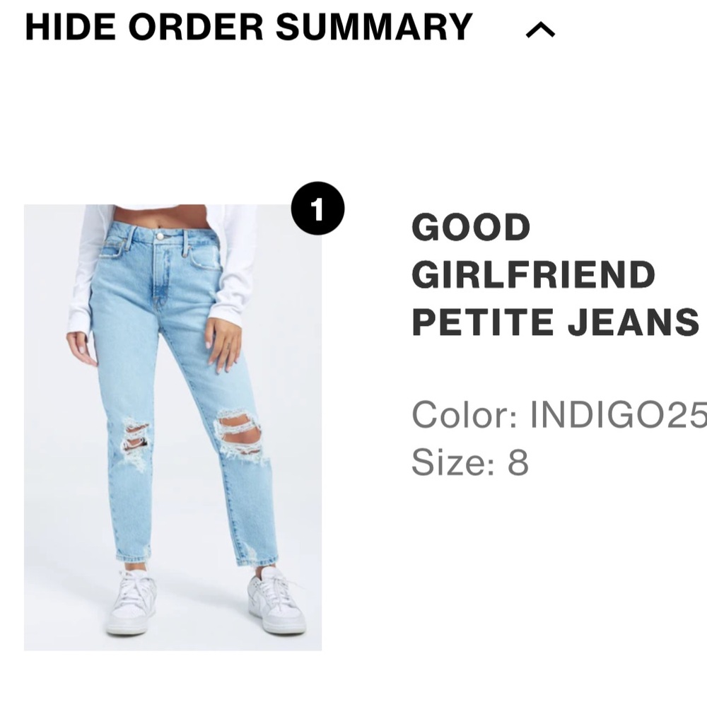 NWT Good American Girlfriend Petite Jeans Relaxed Fit